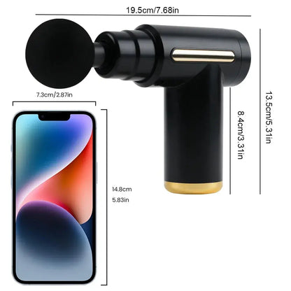 Mini Massage Gun Portable Deep Tissue Fascia Gun Lightweight Adjustable Speed Handheld Muscle Massager for Body Pain Relief