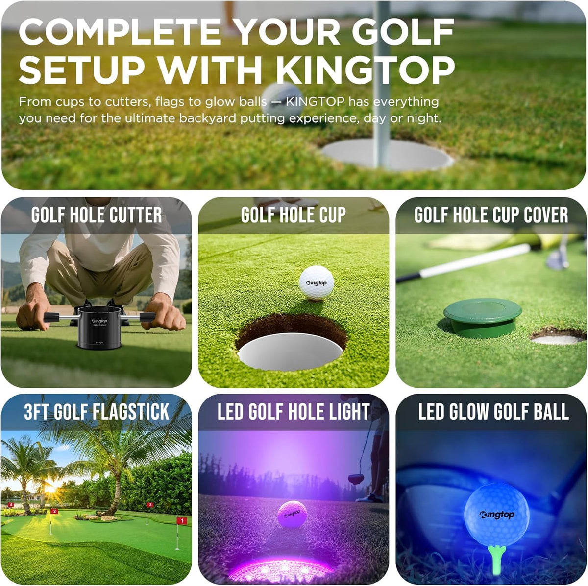 Golf Hole Cups for Practice Putting Greens, 4 or 6 in Deep