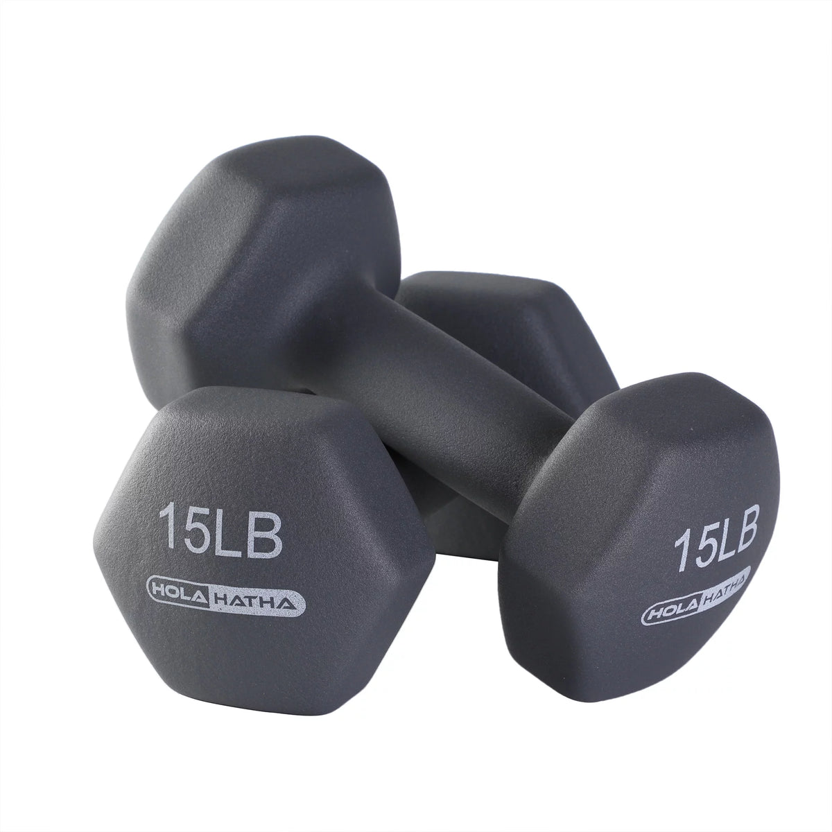 Neoprene Hex Dumbbell Set with Rack - 5 10 15 Lb Weights - 6 Piece Set