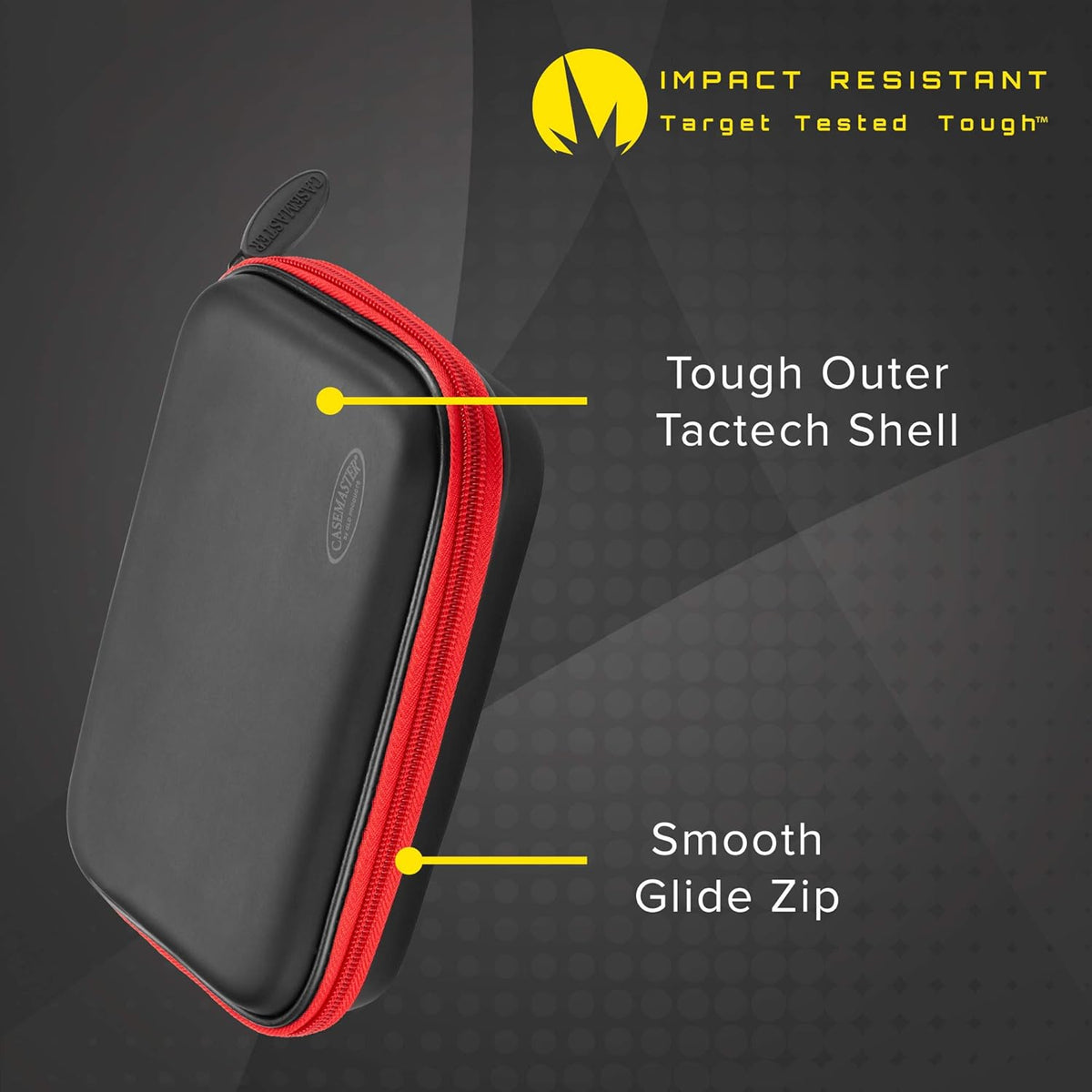 Sentinel Dart Case with Zipper - Holds 6 Darts - Tactech Foam Protection Red