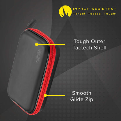 Sentinel Dart Case with Zipper - Holds 6 Darts - Tactech Foam Protection Red