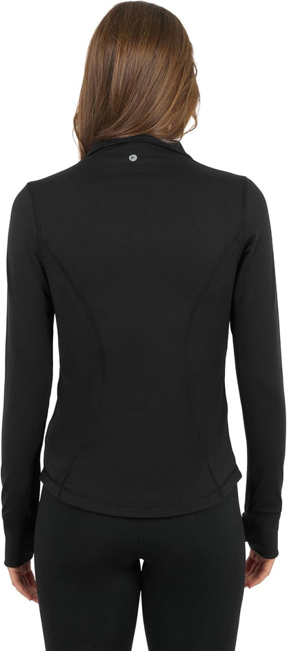 Full Zip Running Track Jacket Lightweight Athletic Slim Fit Jacket with Thumbholes