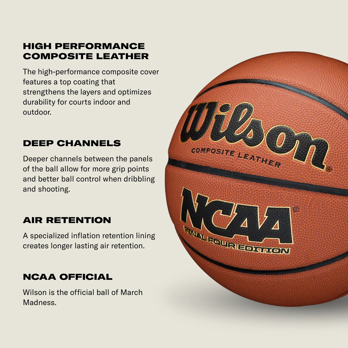 NCAA Final Four Indoor/Outdoor Basketball - Brown, Size 6 - 28.5"